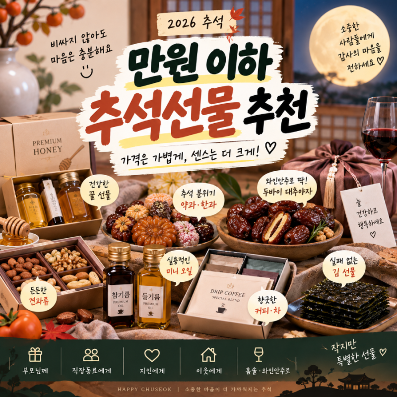 만원 이하 가성비 추석선물 추천 7가지｜직장 단체 추석 선물로 제격