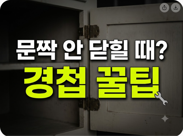 "문짝이 안 닫히는 이유, 경첩 종류만 제대로 알아도 5분 만에 해결됩니다"