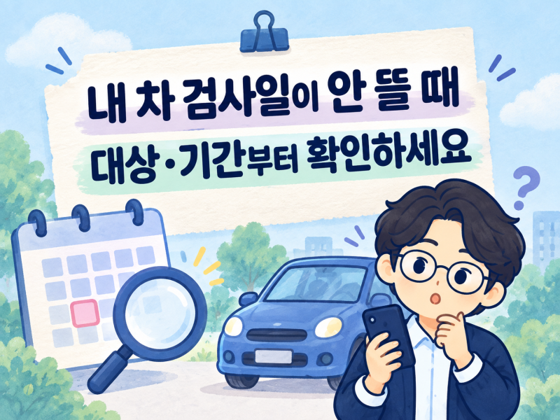 내 차 자동차검사, 언제 받나요?｜대상조회 결과가 없을 때