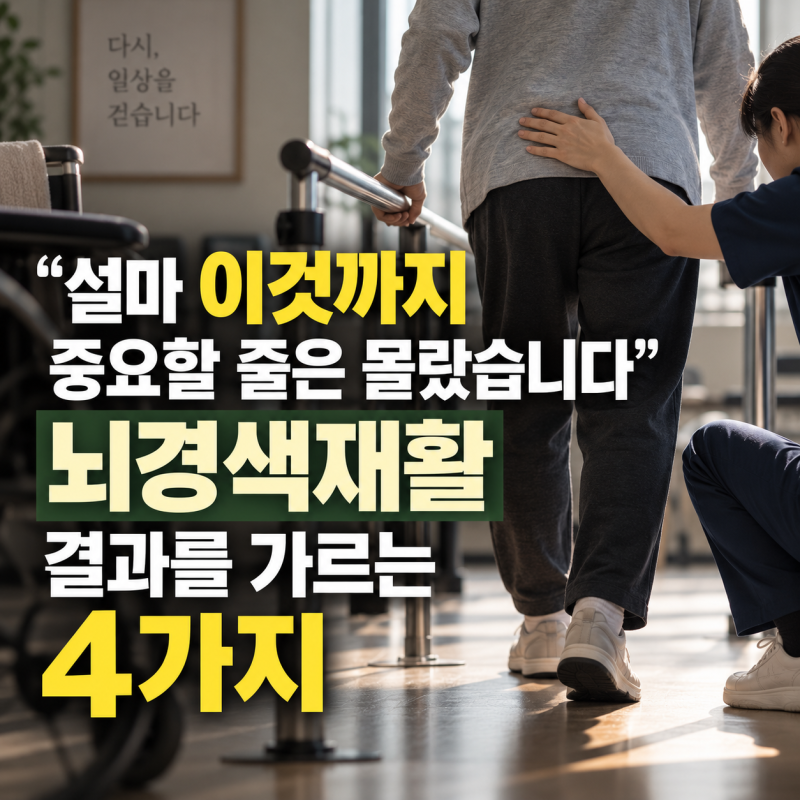 "설마 이것까지 중요할 줄은 몰랐습니다" 뇌경색재활 결과를 가르는 4가지