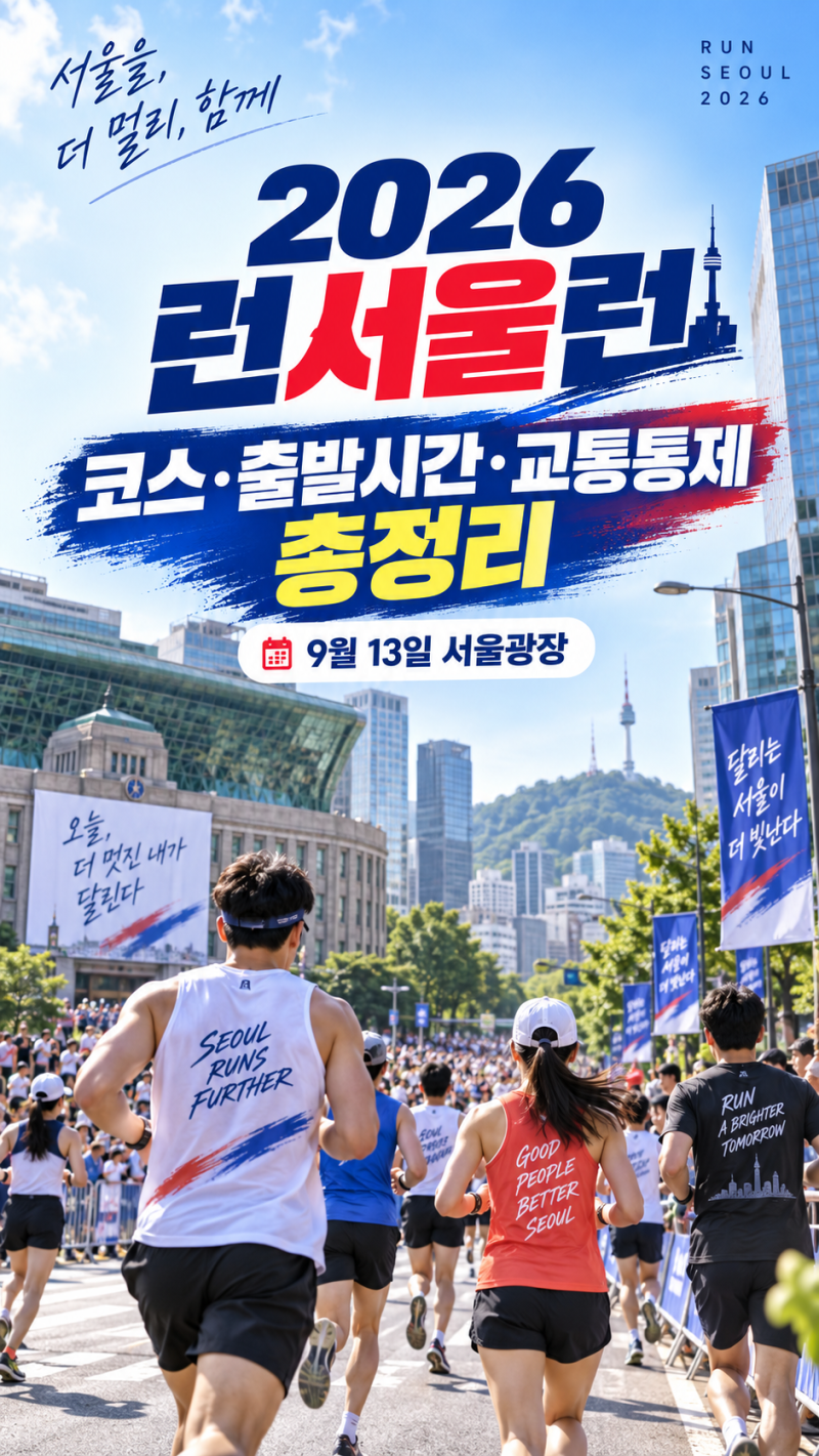 2026 런서울런 9월13일 서울마라톤 코스 출발시간 교통통제 준비물 총정리