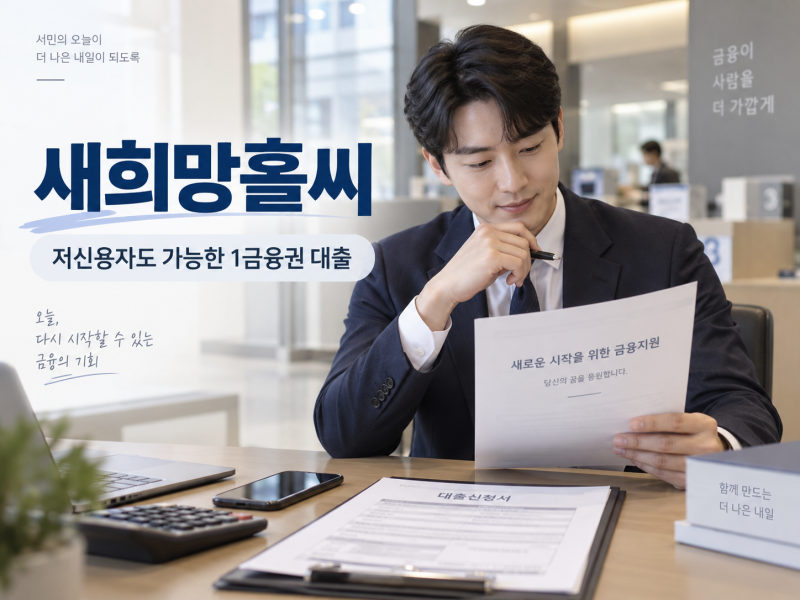저신용자도 1금융권에서 3,500만원 가능할까? 추가 지원되는 새희망홀씨 대출 총정리