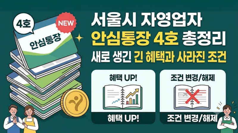 서울시 자영업자 안심통장 4호 총정리, 새로 생긴 혜택과 사라진 조건