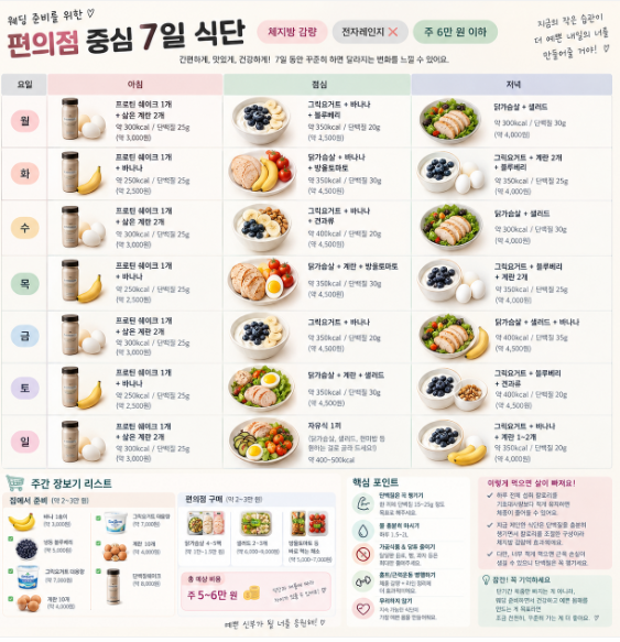 [W.15] 편의점 하루 3끼 전자레인지 없이 6만원 이하 웨딩 다이어트 식단을 따라해보았다 | 직....