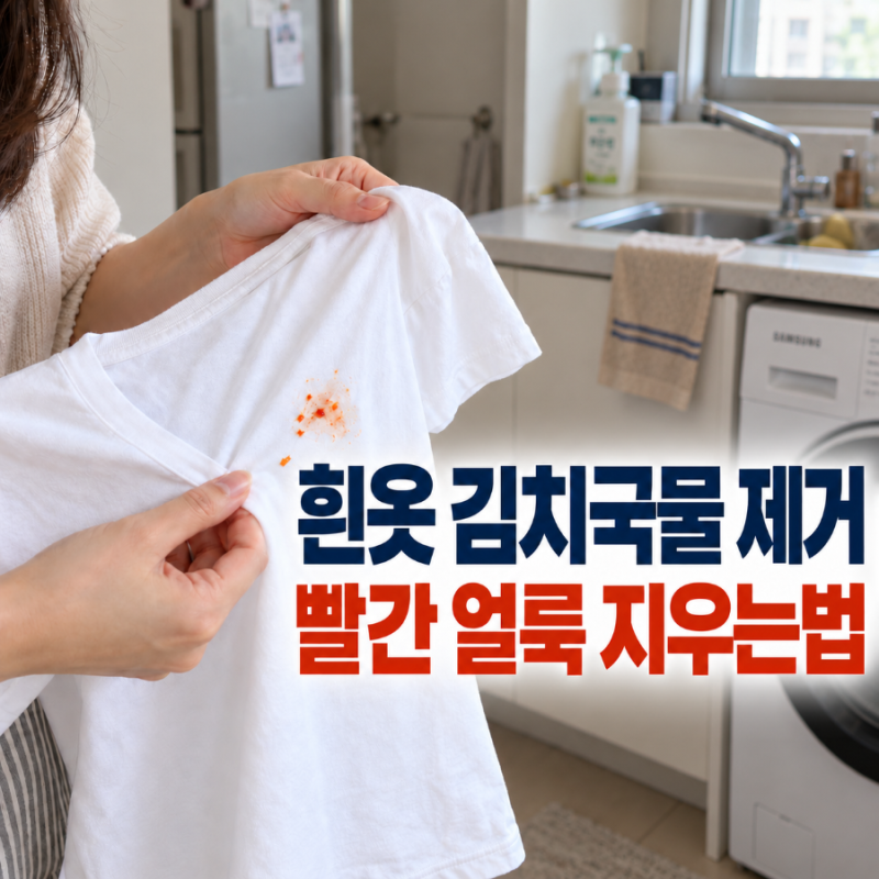 흰옷 김치국물 제거, 빨간 얼룩 묻었을 때 이렇게 해보세요