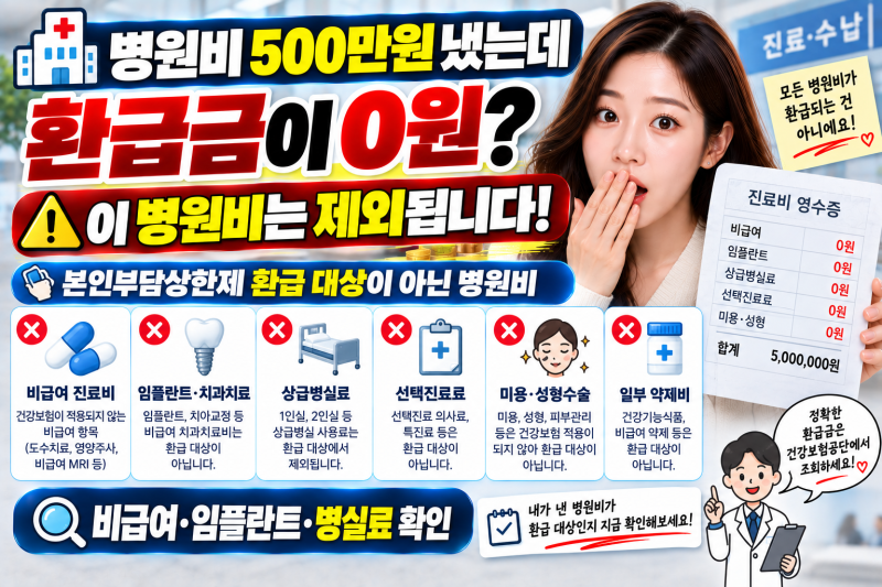 건강보험 환급금 조회했는데 0원?｜못 받는 병원비 총정리