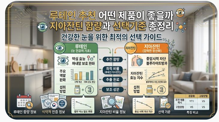 루테인 추천 어떤 제품이 좋을까 지아잔틴 함량과 선택 기준 총정리