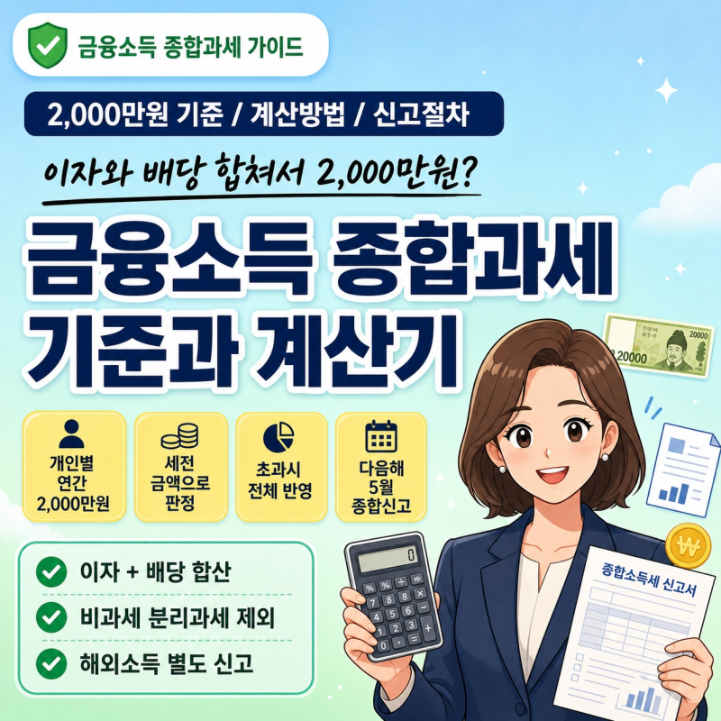 금융소득 종합과세 기준｜대상 확인과 계산기