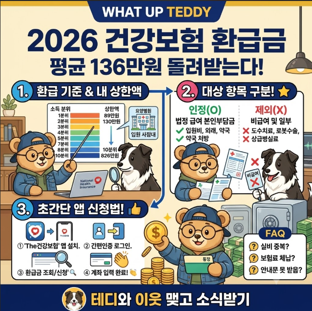 [2026 건강보험 환급금] 병원비 많이 냈다면 평균 136만원 돌려받는다! 본인부담상한제 조회·....