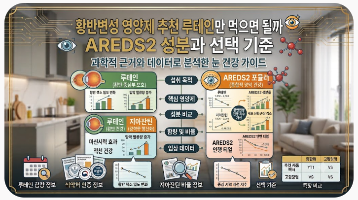 황반변성 영양제 추천 루테인만 먹으면 될까 AREDS2 성분과 선택 기준
