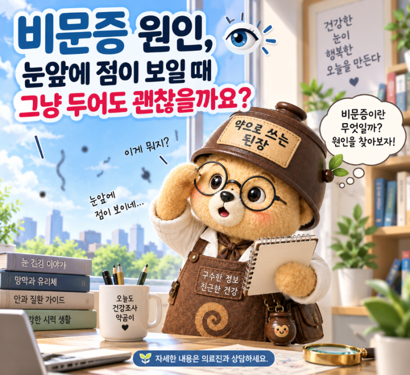 비문증 원인, 눈앞에 점이 보일 때 그냥 두어도 괜찮을까요?