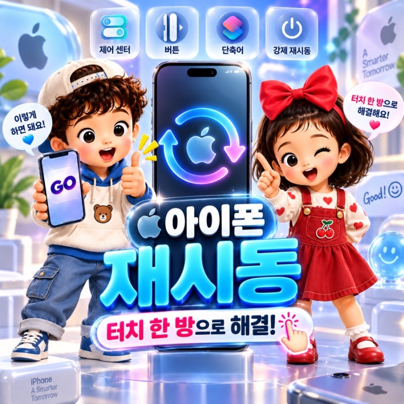 아이폰 재부팅 재시동 방법, 터치 한 번으로 재부팅,재시동 하는 단축어 방법
