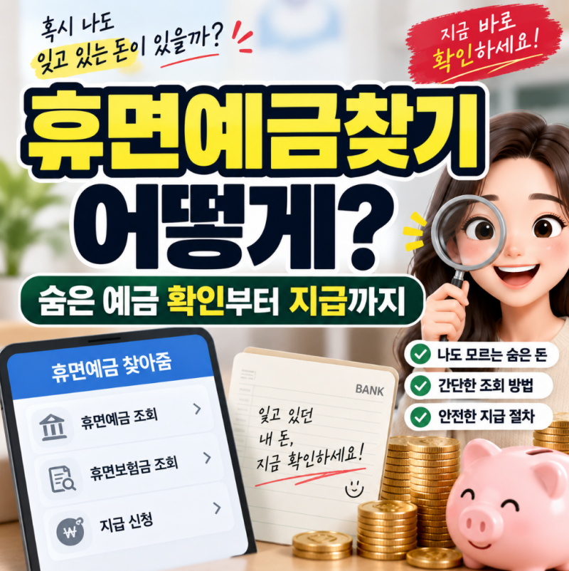 휴면예금찾기 어떻게?｜숨은 예금 확인부터 지급까지