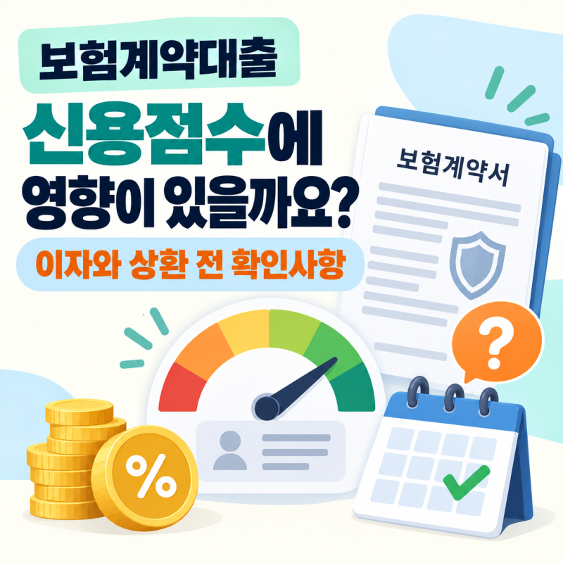 보험계약대출 신용점수에 영향이 있을까요?, 이자와 상환 전 확인사항