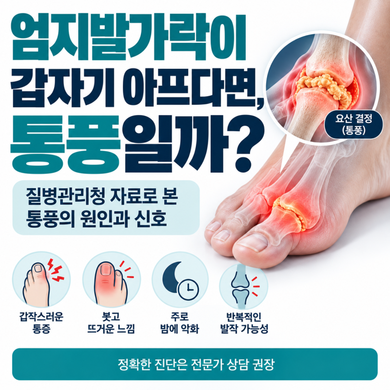 엄지발가락이 갑자기 아프다면, 통풍일까?
