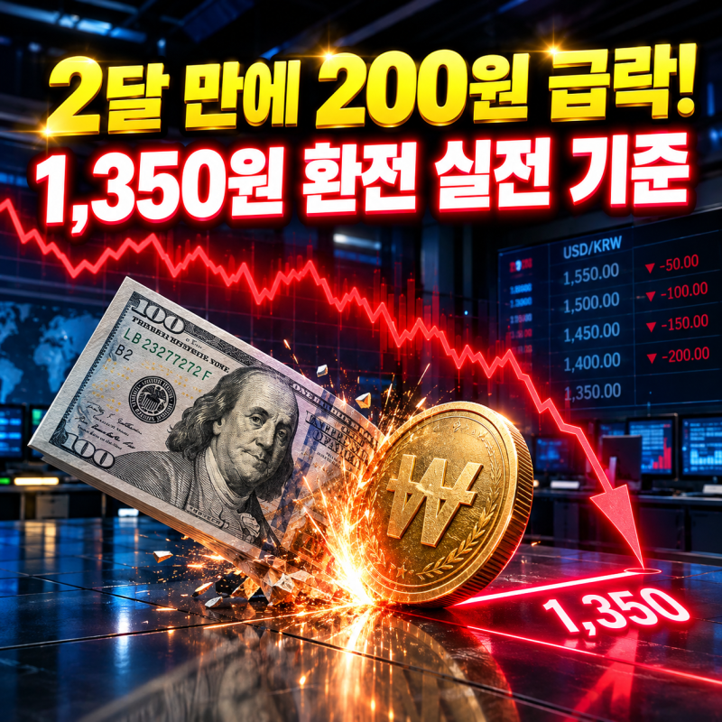 2달 만에 200원 빠진 원달러 환율, 1350원 선에서 환전 타이밍 잡는 실전 기준