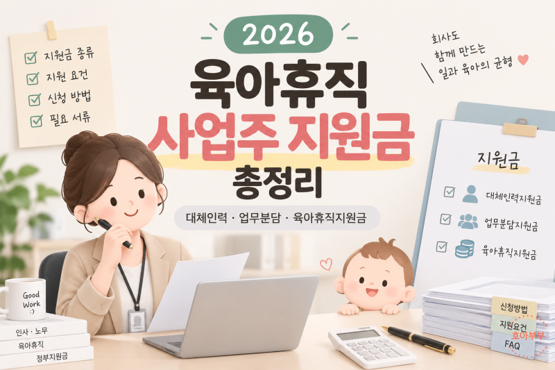 2026 육아휴직 사업주 지원금 총정리｜대체인력·업무분담·육아휴직지원금