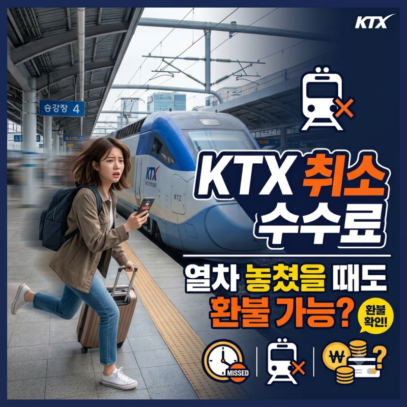KTX 취소 수수료ㅣ열차 놓쳤을 때도 환불 가능? 환불 가능 시간 방법 총정리
