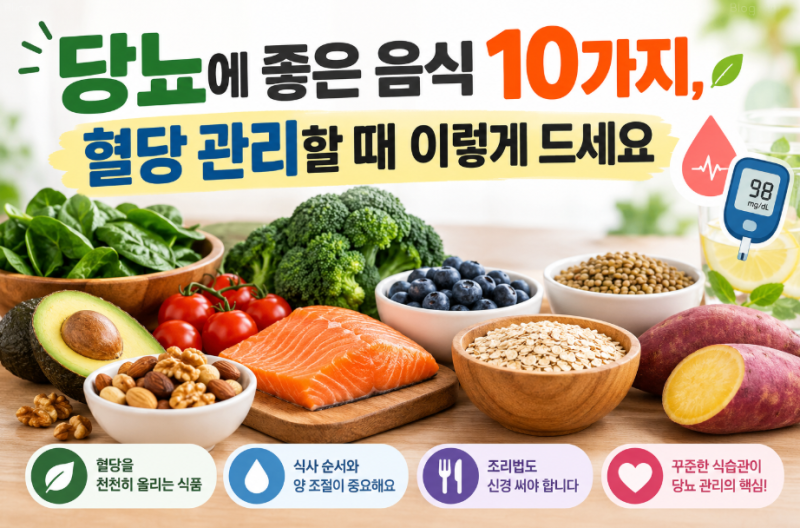 당뇨에 좋은 음식 10가지, 혈당 관리할 때 이렇게 드세요