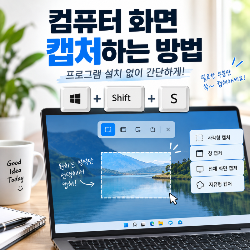 컴퓨터 화면 캡처하는 방법, 프로그램 설치 없이 간단하게