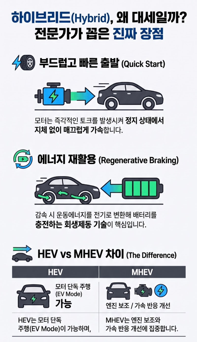 하이브리드 차량 장점 3가지, 왜 좋을까? 작동 원리까지 총정리