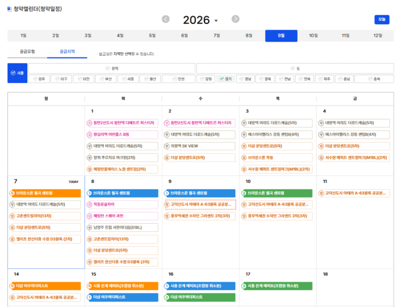 9월 청약 일정, 서울 분양 예정 244가구, 성남복정2·수도권 청약 총정리