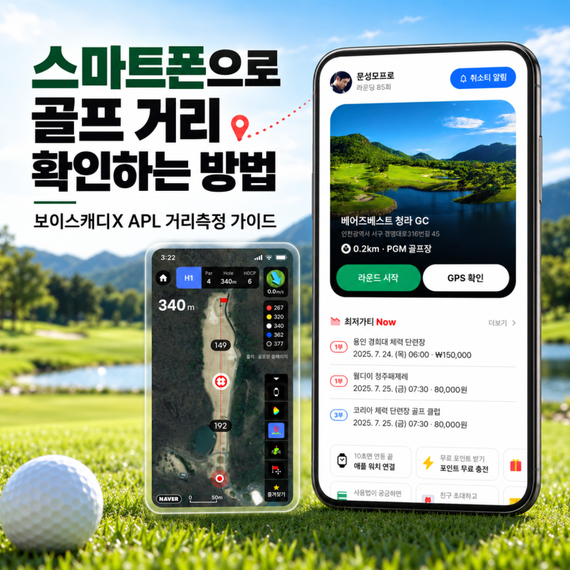 [ 보이스캐디X APl 사용법 ] 스마트폰으로 골프 거리 확인하는 방법