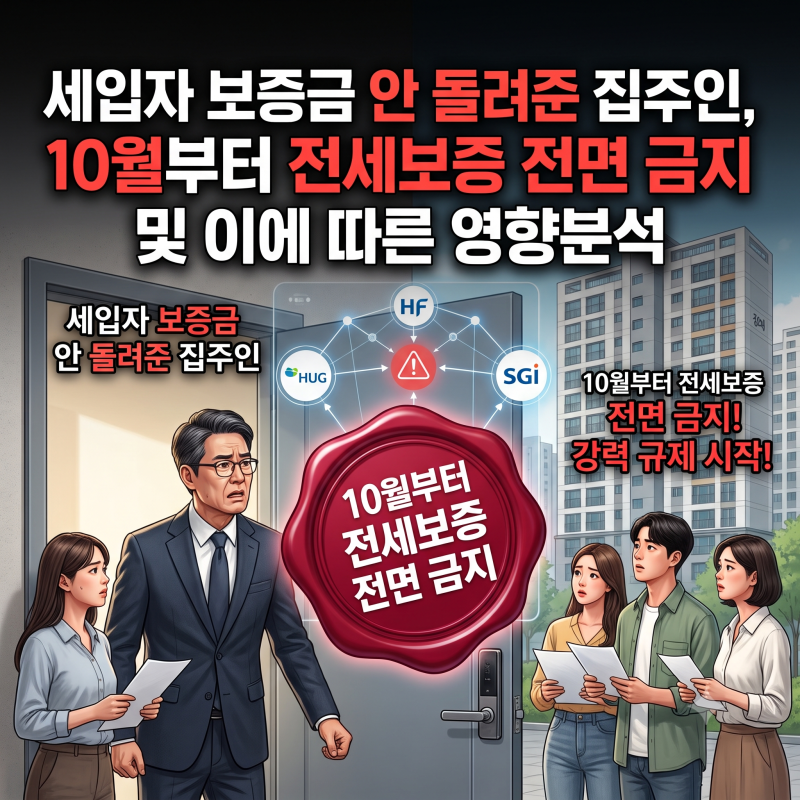 세입자 보증금 안 돌려준 집주인, 10월부터 전세보증 전면 금지 및 이에 따른 영향분석