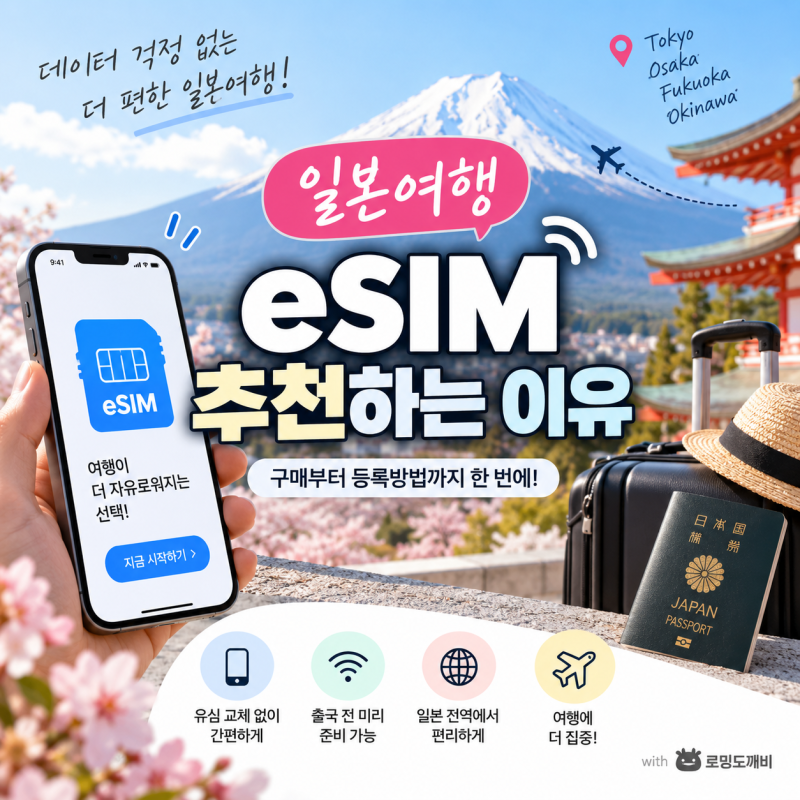 일본여행 eSIM 추천하는 이유｜로밍도깨비 구매부터 등록방법까지