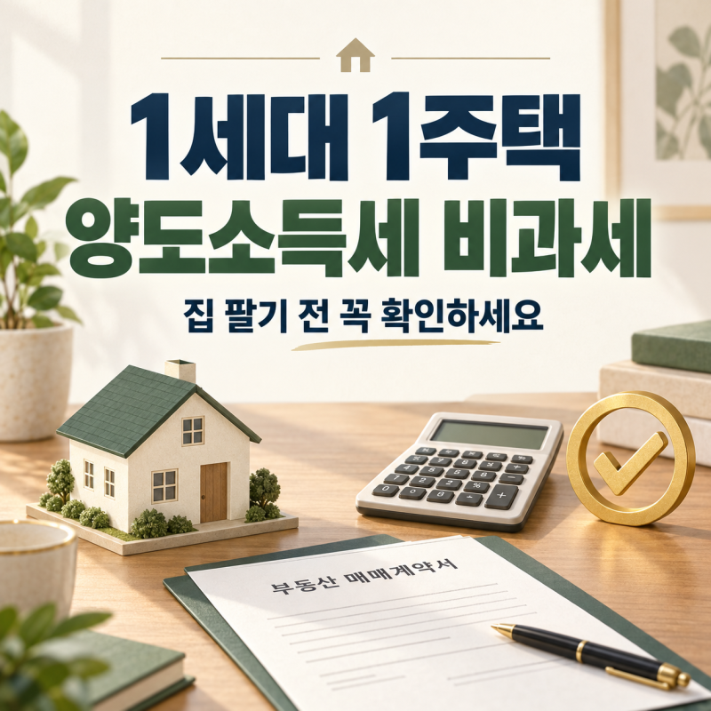 1세대 1주택 양도소득세 비과세 조건, 집 팔기 전에 꼭 확인하세요