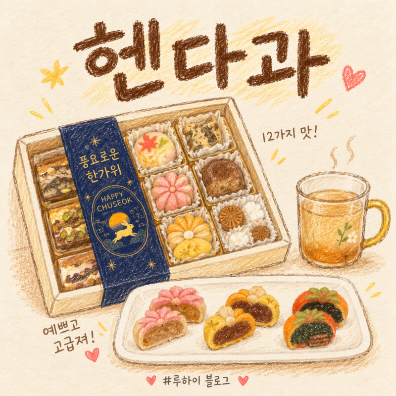 추석디저트선물세트 헨다과 수제 한과 12가지 맛 솔직후기