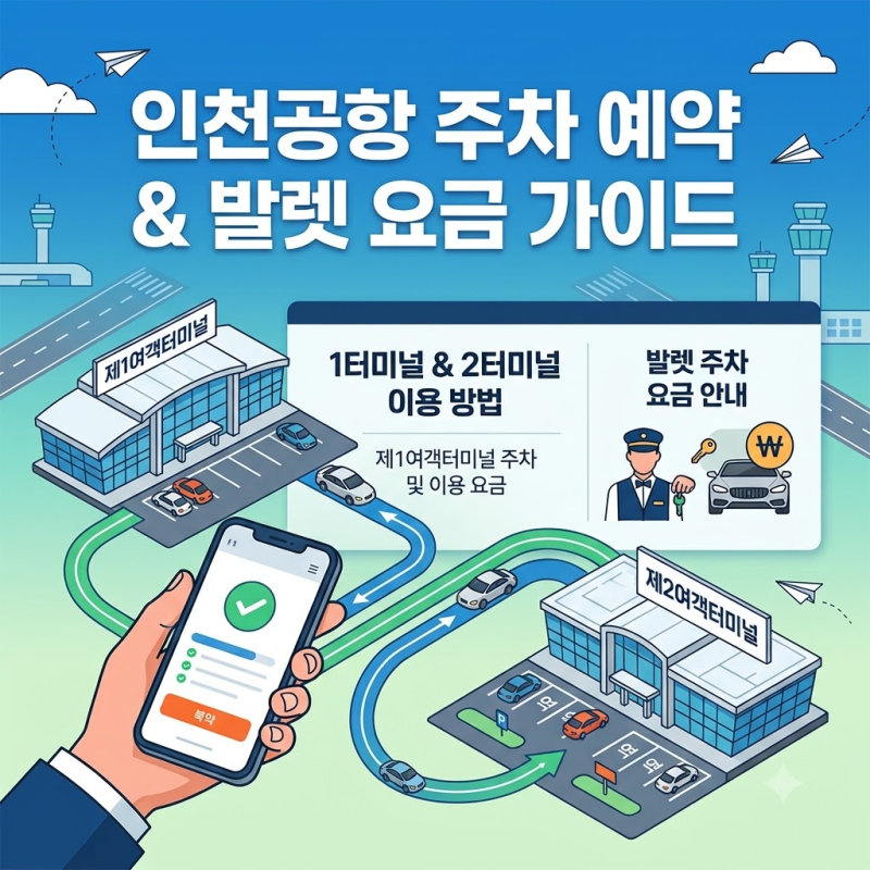 추석 연휴 인천공항 제1, 2 터미널 주차장 주차대행 요금 예약 이용 방법