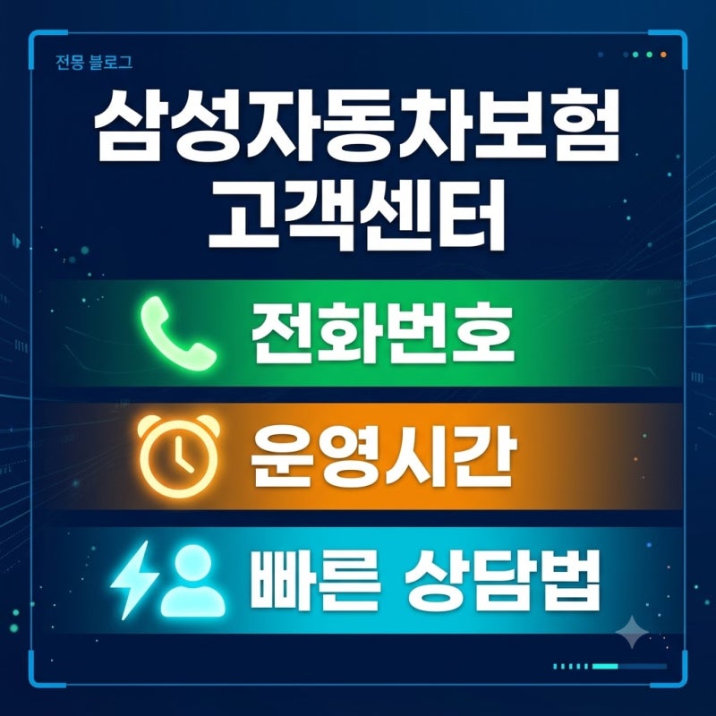 삼성자동차보험 고객센터 전화번호 및 영업시간 (ARS 빠른 연결 꿀팁)