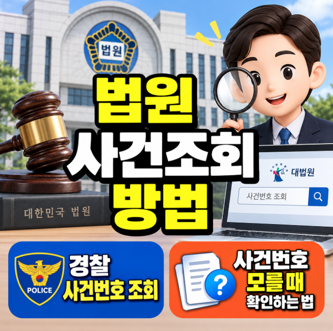 법원 사건조회 방법, 경찰 사건번호 조회와 사건번호 모를 때 확인하는 법