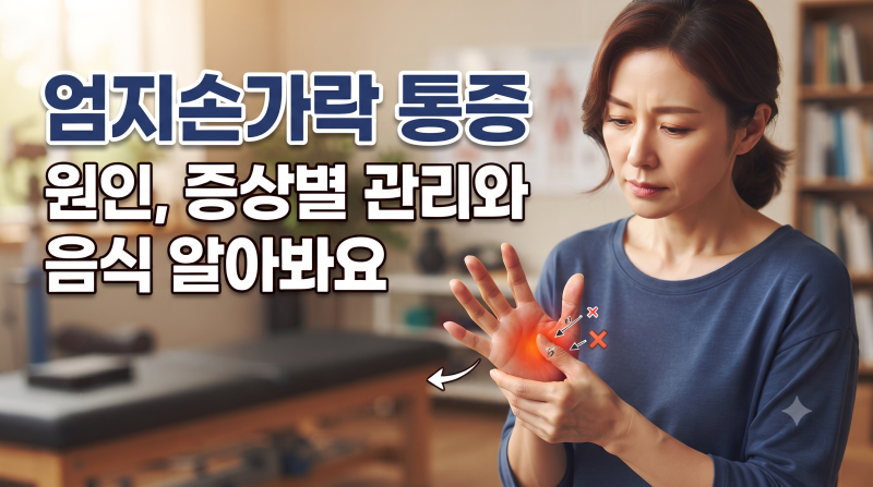엄지손가락통증 원인 5가지, 증상별 관리와 음식 알아봐요