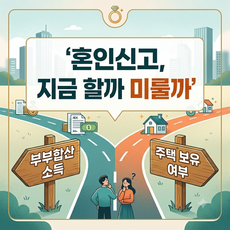혼인신고 유불리 자동판단 엑셀 제공 — 부부합산 연봉 구간별, 무주택·유주택 케이스별로 ....
