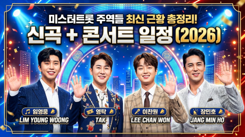 [미스터트롯]미스터트롯 주역들 최신 근황 총정리! 임영웅·영탁·이찬원·장민호 신곡 및 콘....