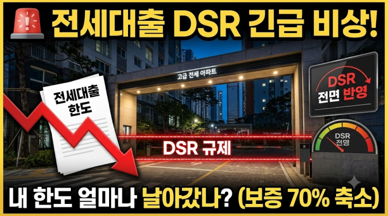 전세대출까지 DSR 묶인다고? 2026 하반기 가계대출 추가 조이기 팩트체크 & 전세금 수천만 원 ....