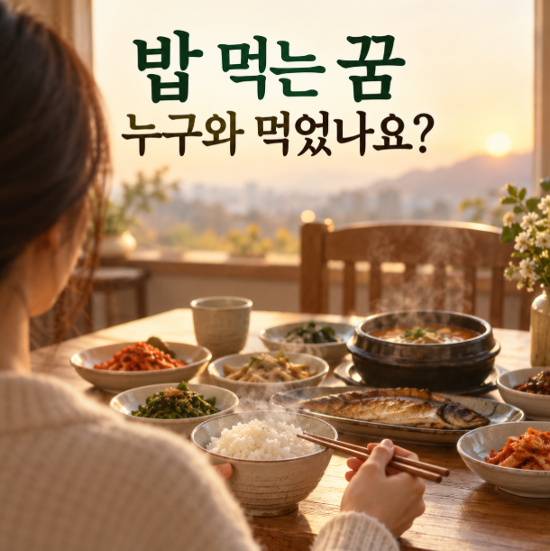 밥 먹는 꿈 해몽, 누구와 어떤 밥을 먹었나요?