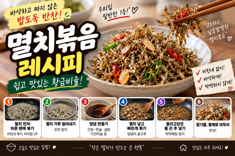 멸치볶음 레시피｜바삭하고 짜지 않게 만드는 황금비율