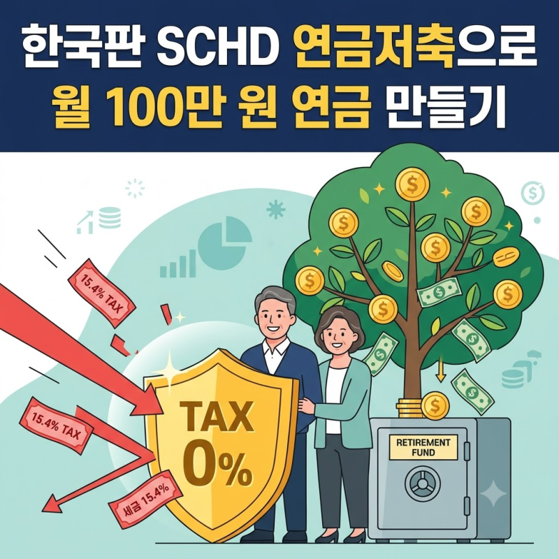 한국판 SCHD 연금저축펀드로 모아야 하는 이유: 배당세 15.4% 아끼고 월 100만 원 연금 만들기