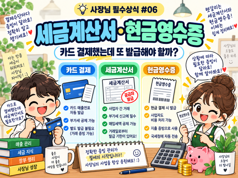 세금계산서·현금영수증 총정리｜카드 결제했는데 또 발급해야 할까? [사장님 필수상식 #06]