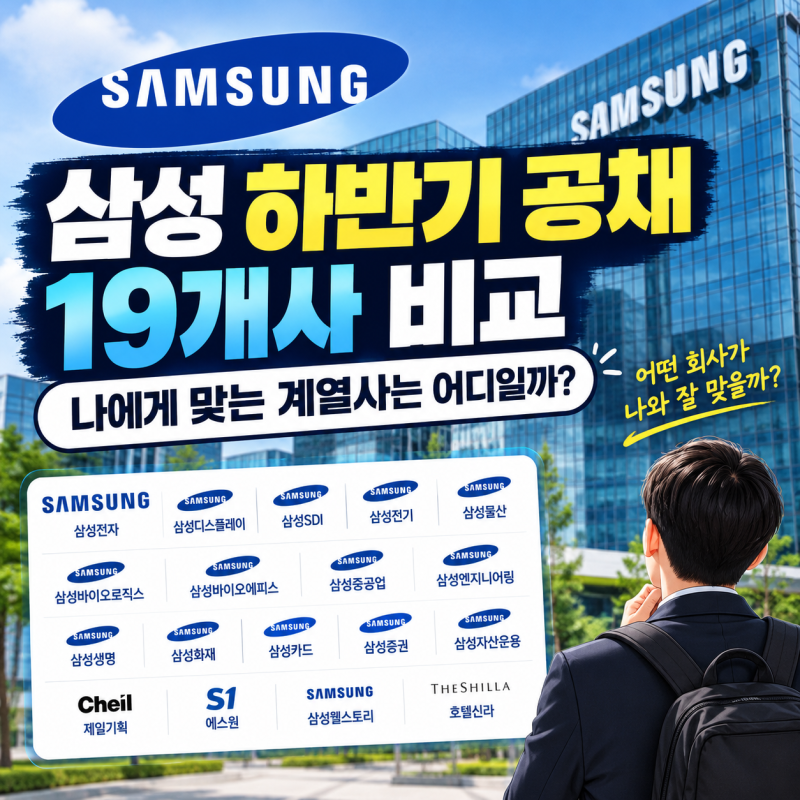 삼성 하반기 공채 19개사 비교｜나에게 맞는 계열사는 어디일까?