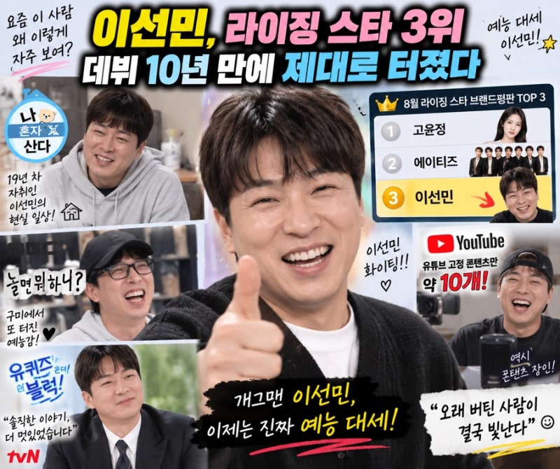 이선민, 라이징 스타 3위…데뷔 10년 만에 제대로 터졌다