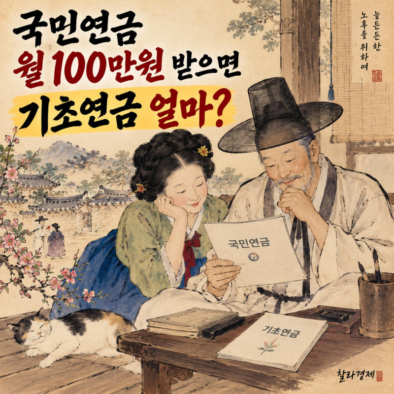 국민연금 월 100만원 받으면 기초연금 얼마? 65세부터 직접 계산해봤다