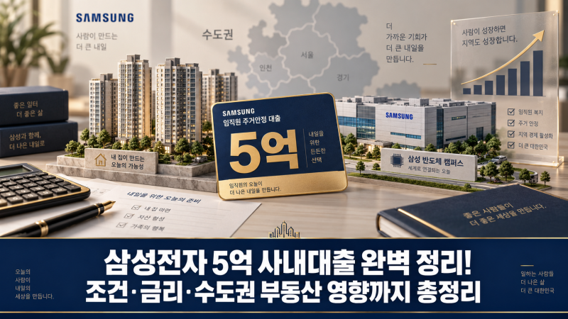 삼성전자 5억 사내대출 완벽 정리! 조건·금리·수도권 부동산 영향까지 총정리