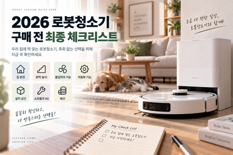 2026 로봇청소기 구매 전 최종 체크리스트, 이것만 확인하세요