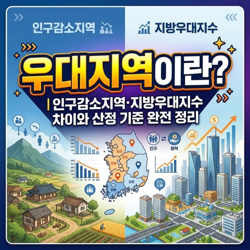 우대지역이란?｜인구감소지역·지방우대지수 차이와 산정 기준 완전 정리