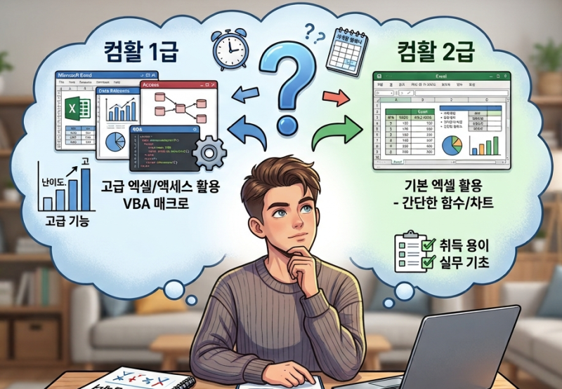 대구 컴활 학원｜컴활 1급 vs 2급, 취업 준비라면 뭐부터 따야 할까?