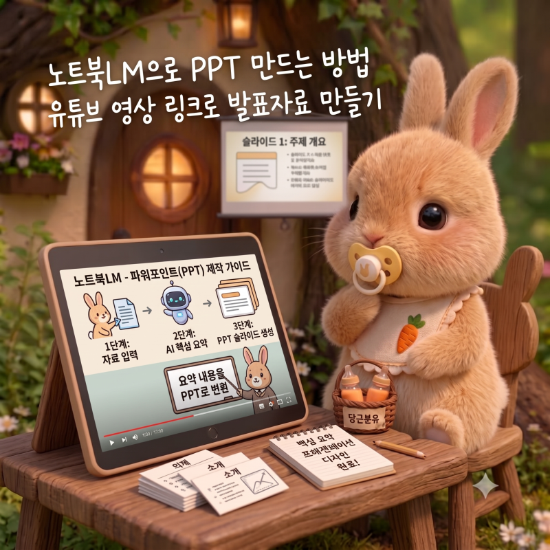 노트북LM으로 PPT 만들기｜유튜브 영상 링크로 발표자료 만들기